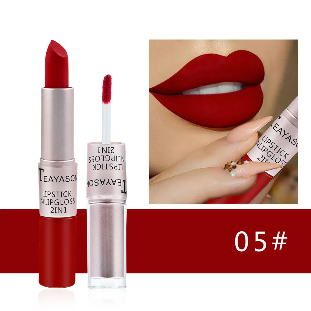 Matte Velvet Lip Tint Long Lasting - 1 lápiz labial rosa brillo de