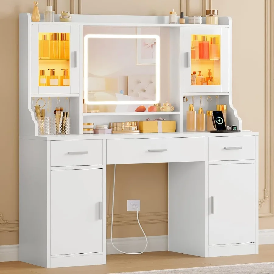 Tocador con espejo y luces par - Makeup reseña y precio