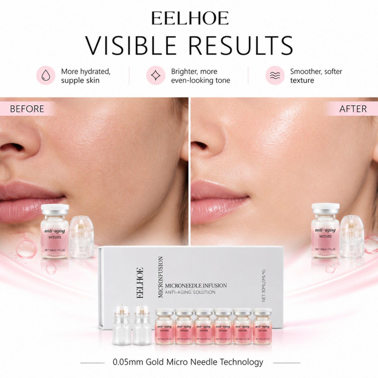 Kit de Suero con Microagujas d - Hyaluronic Acid Facial Serum reseña y precio